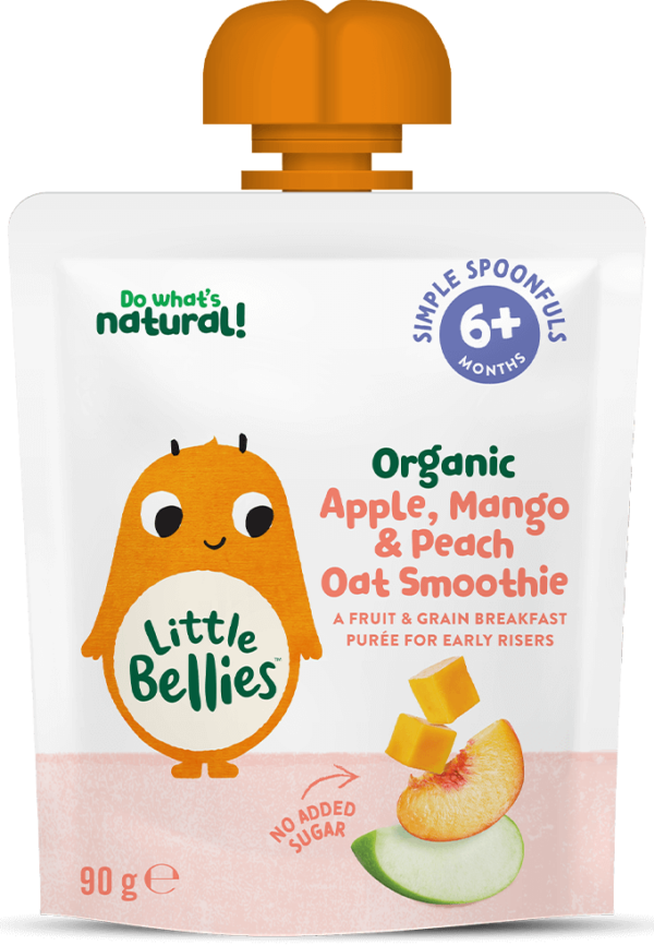 Organic fruit & oat smoothies in pouch for 6+ months babies
