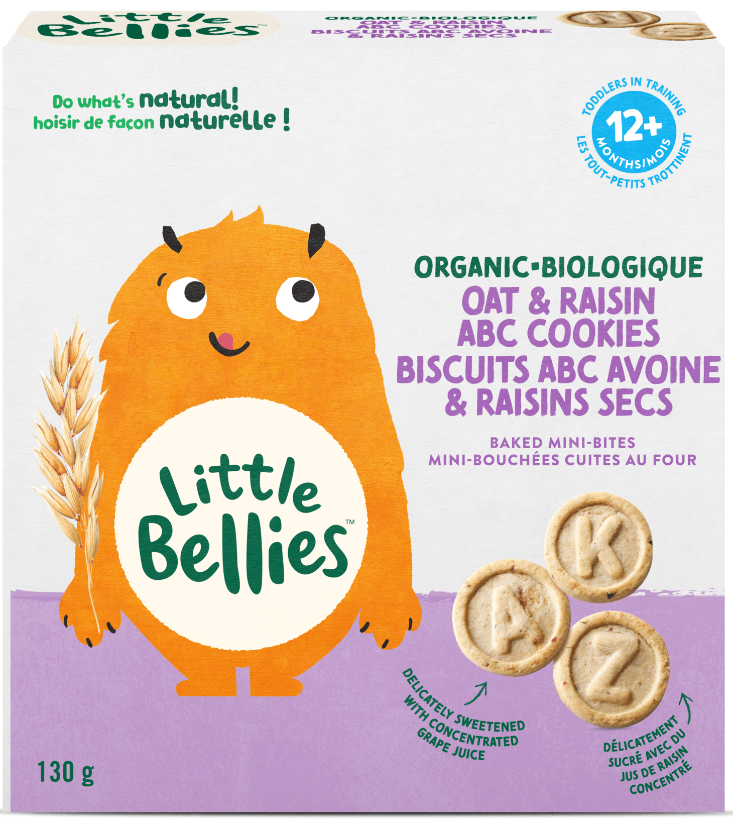Organic Oat & Raisin ABC Cookies
